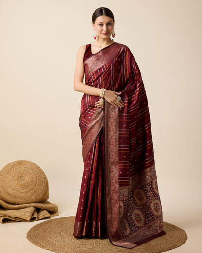 KAVYA WOMEN PARTY WEAR JARI WEAVING WORKED BANARSI SILK SAREE