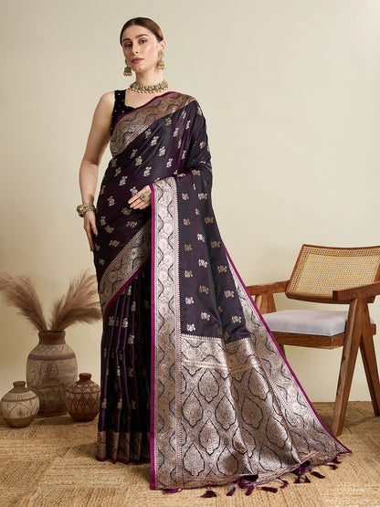 SMRITI TEAL PURE SILK SAREE FEATURING TRADITIONAL BANARSI ZARI WEAVING PATTERNS