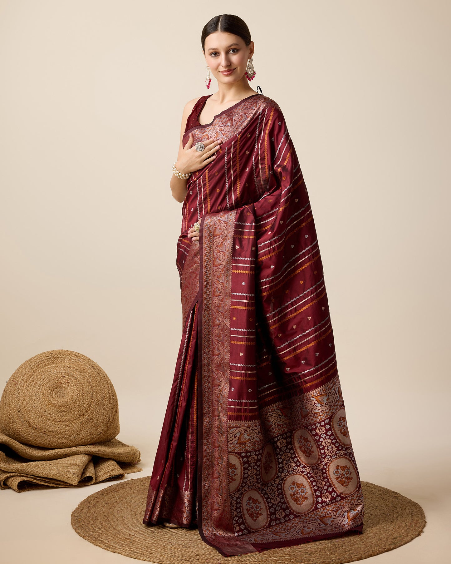 KAVYA WOMEN PARTY WEAR JARI WEAVING WORKED BANARSI SILK SAREE