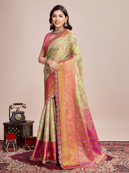 MUNIR WOVEN KANJIVARAM ZARI SILK SAREE