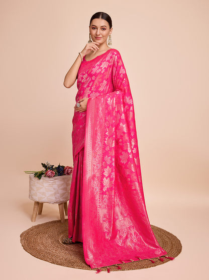 SARVADA SOFT SILK COPPER ZARI WEAVING SILK SAREE