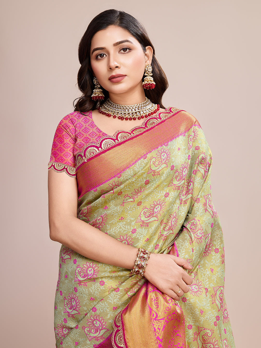 MUNIR WOVEN KANJIVARAM ZARI SILK SAREE