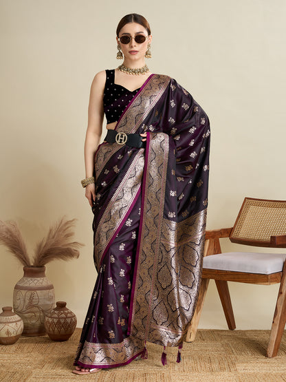 SMRITI TEAL PURE SILK SAREE FEATURING TRADITIONAL BANARSI ZARI WEAVING PATTERNS