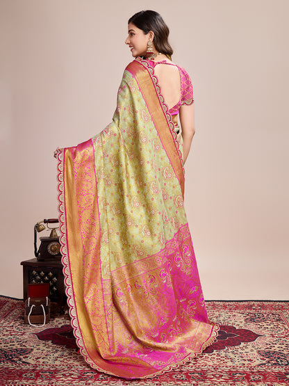 MUNIR WOVEN KANJIVARAM ZARI SILK SAREE