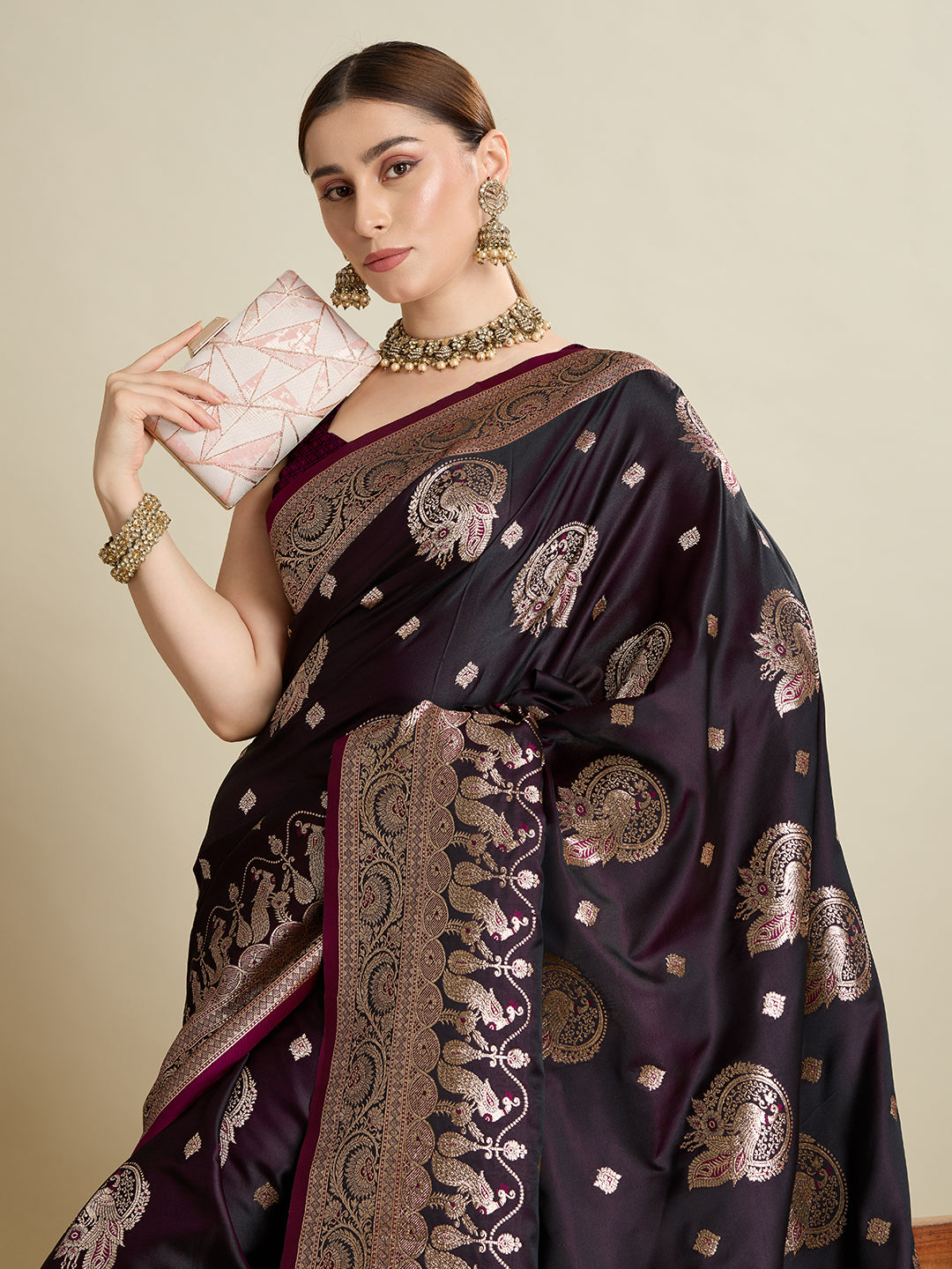 KAVYA BLUE SATIN SILK ZARI WOVEN SAREE