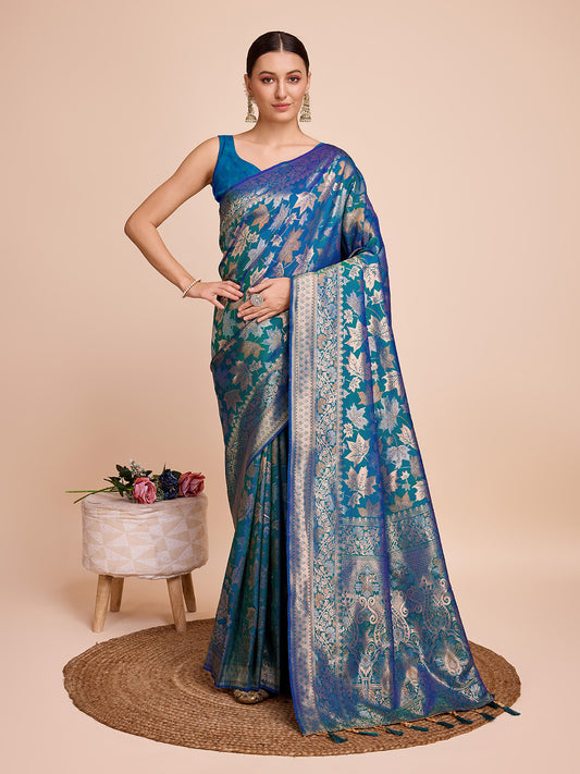 SARVADA SOFT SILK COPPER ZARI WEAVING SILK SAREE