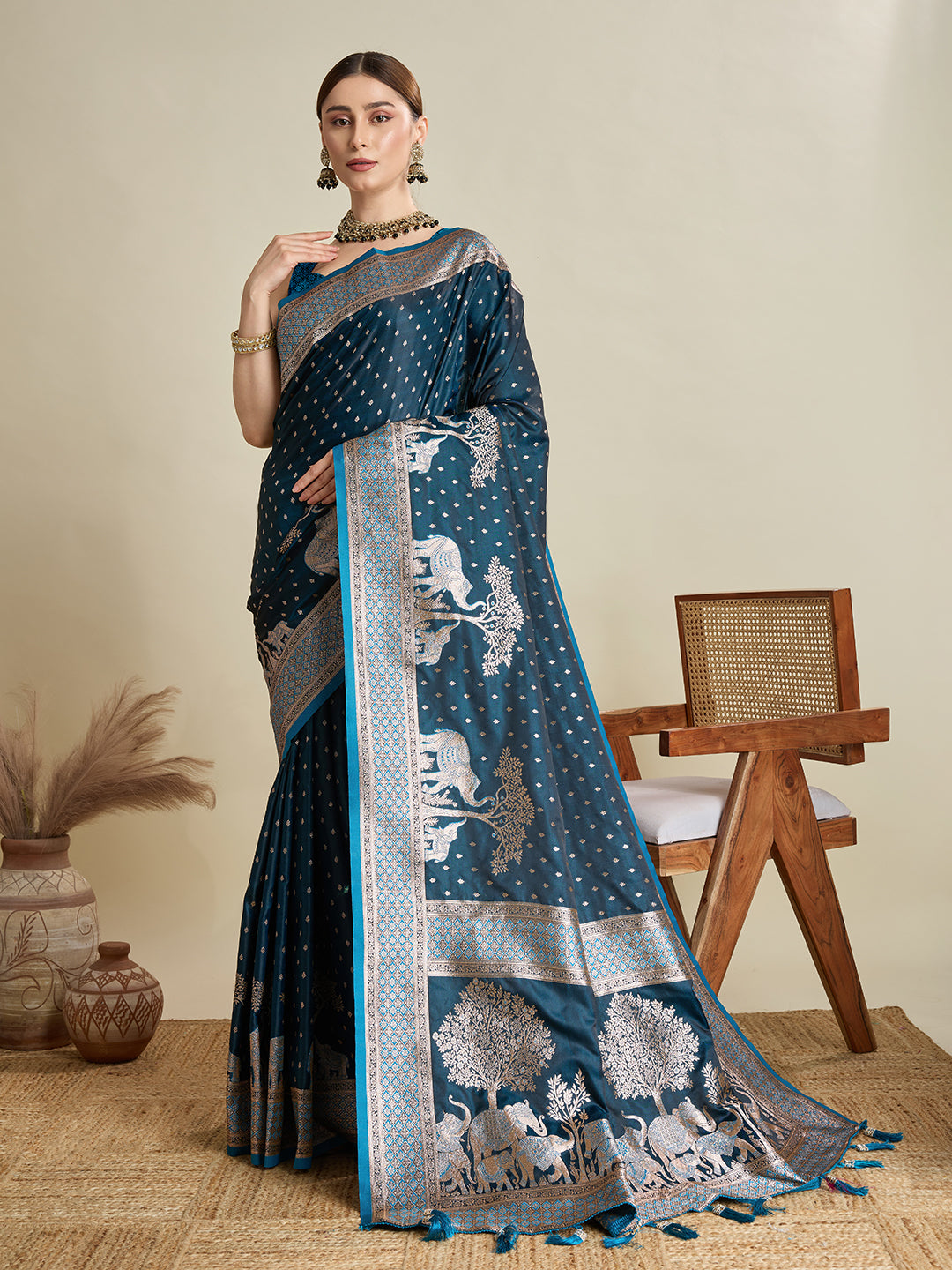 SAIMA ZARI SILK BLEND BANARSI SAREE