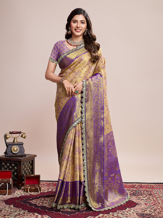 MUNIR WOVEN KANJIVARAM ZARI SILK SAREE