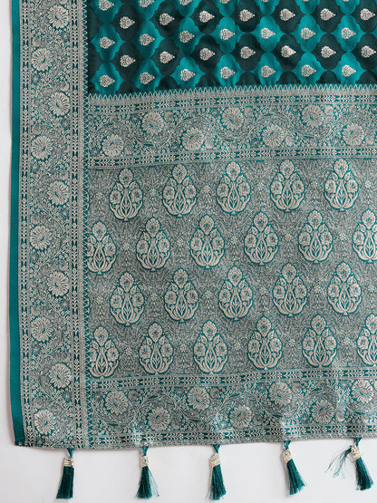 BANARSI STYLE LEELIPEERI WOVEN DESIGN ZARI SILK COTTON SAREE