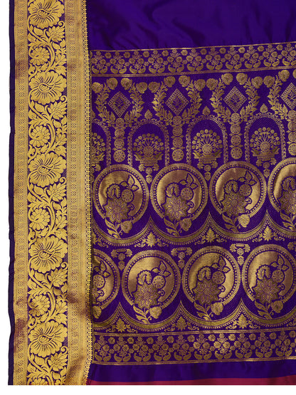 SATRANI PURE SILK CREPE PRINTED SAREE WITH UNSTITCHED BLOUSE