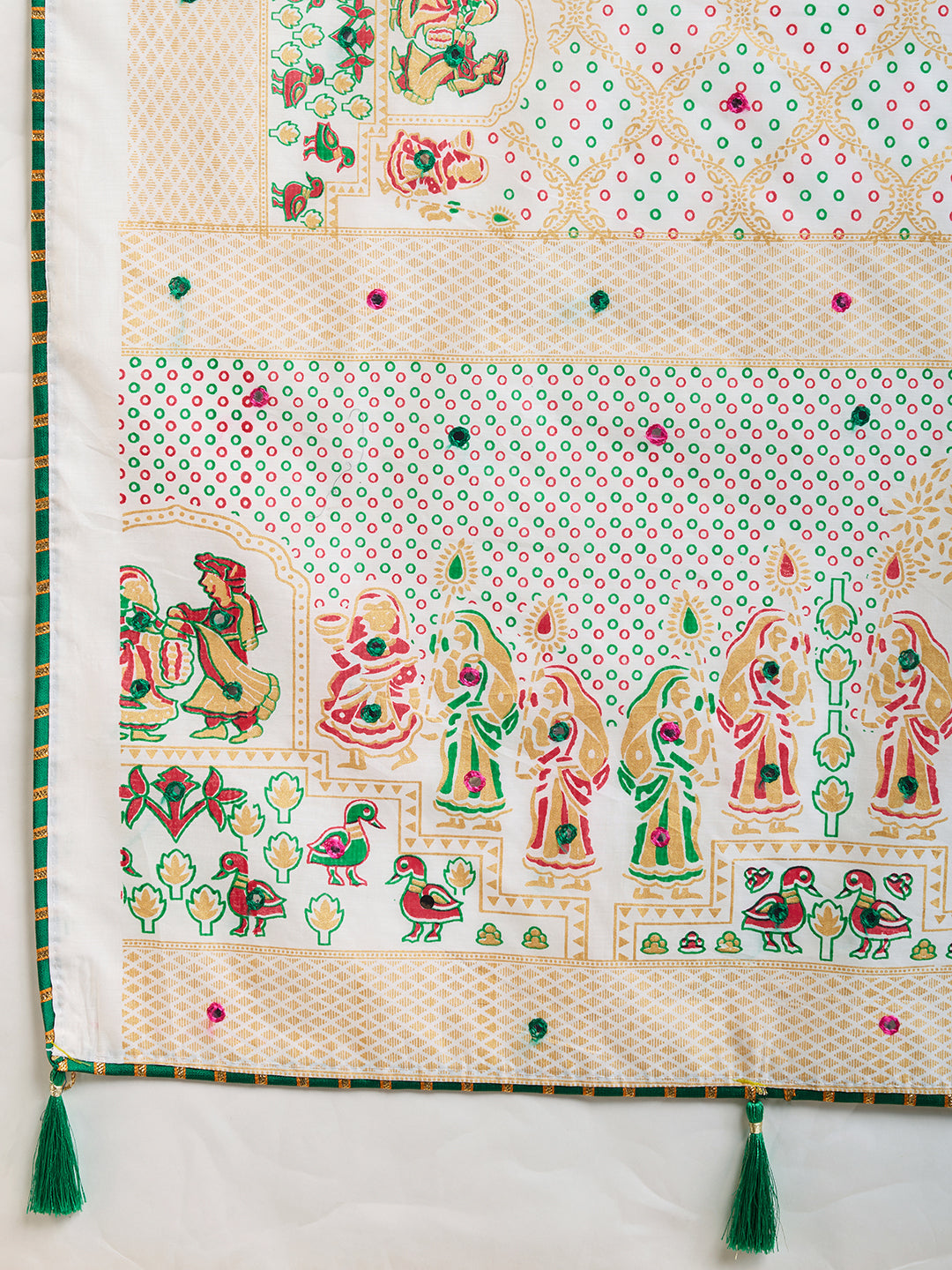 VEDANTA VASTRAM MASLIN COTTON PRINTED & HAND WORK FANCY SAREE