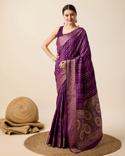 KAVYA WOMEN PARTY WEAR JARI WEAVING WORKED BANARSI SILK SAREE