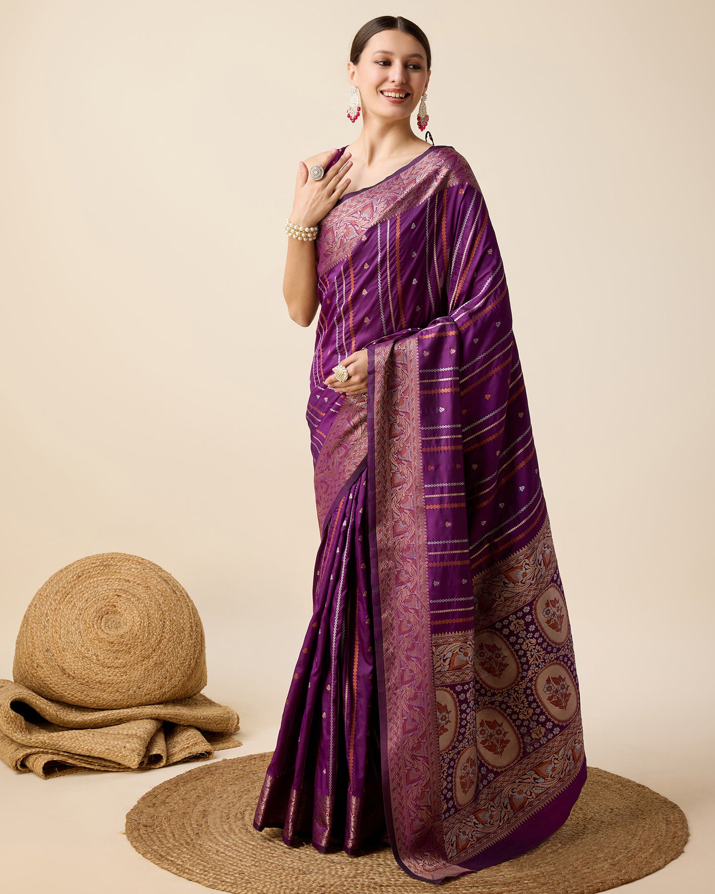 KAVYA WOMEN PARTY WEAR JARI WEAVING WORKED BANARSI SILK SAREE