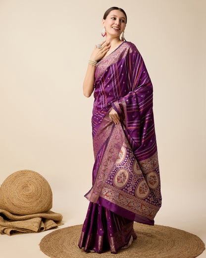 KAVYA WOMEN PARTY WEAR JARI WEAVING WORKED BANARSI SILK SAREE