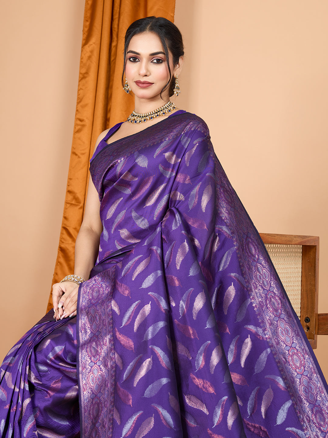 NIMIDIYA WOVEN, EMBELISHED BANARSI PURE SILK SAREE