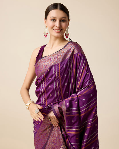 KAVYA WOMEN PARTY WEAR JARI WEAVING WORKED BANARSI SILK SAREE