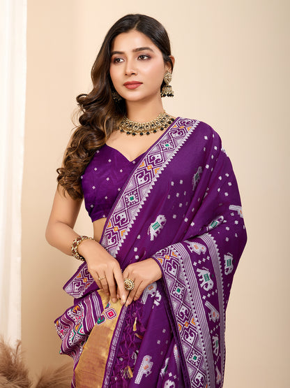 PRIYA WOVEN PATOLA NYLON SAREE