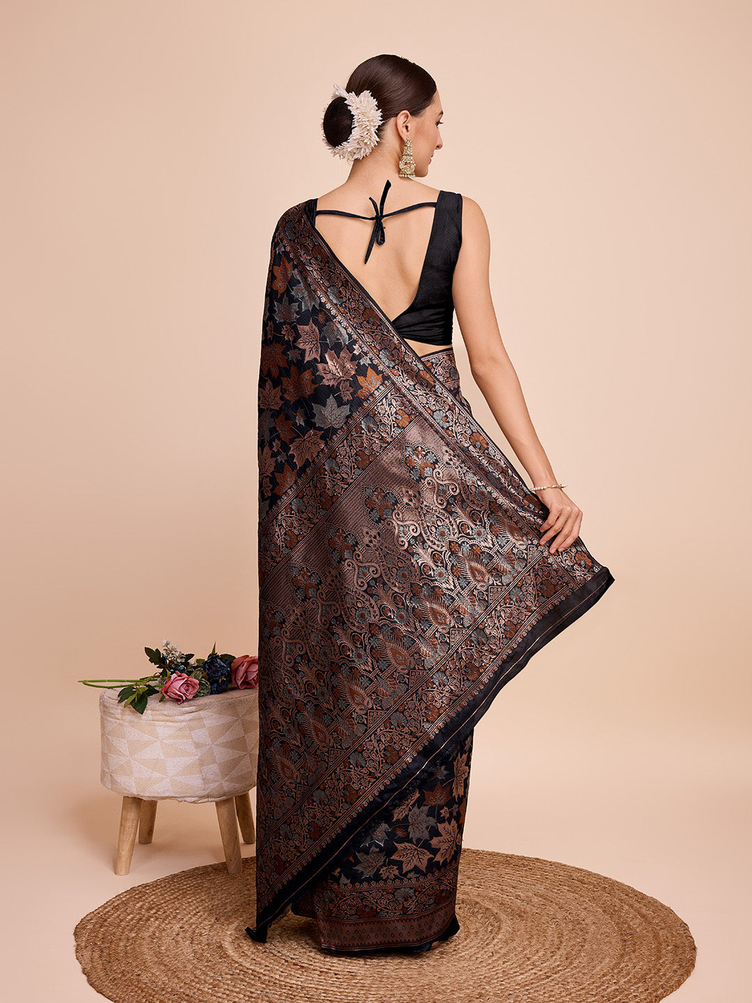 SARVADA SOFT SILK COPPER ZARI WEAVING SILK SAREE