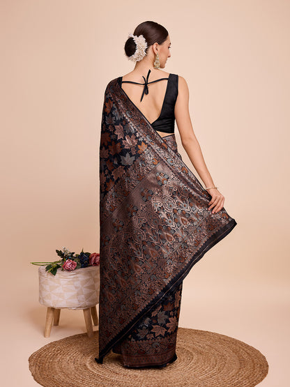 SARVADA SOFT SILK COPPER ZARI WEAVING SILK SAREE