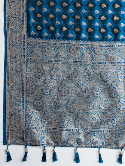 BANARSI STYLE LEELIPEERI WOVEN DESIGN ZARI SILK COTTON SAREE