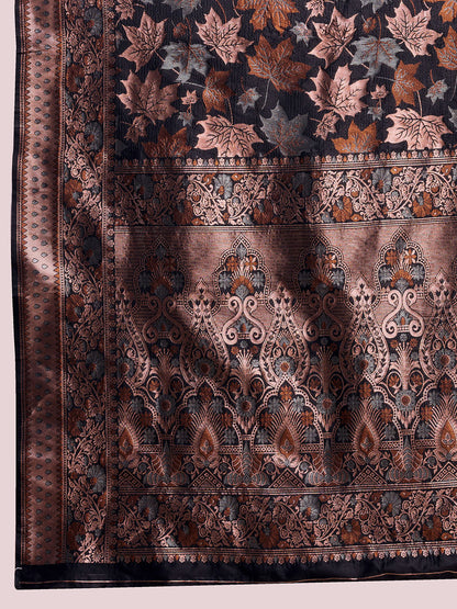 SARVADA SOFT SILK COPPER ZARI WEAVING SILK SAREE