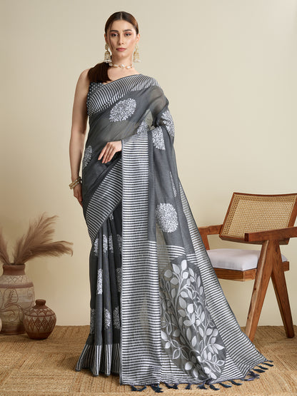 ETHNIC MOTIFS SILK BLEND SAREE