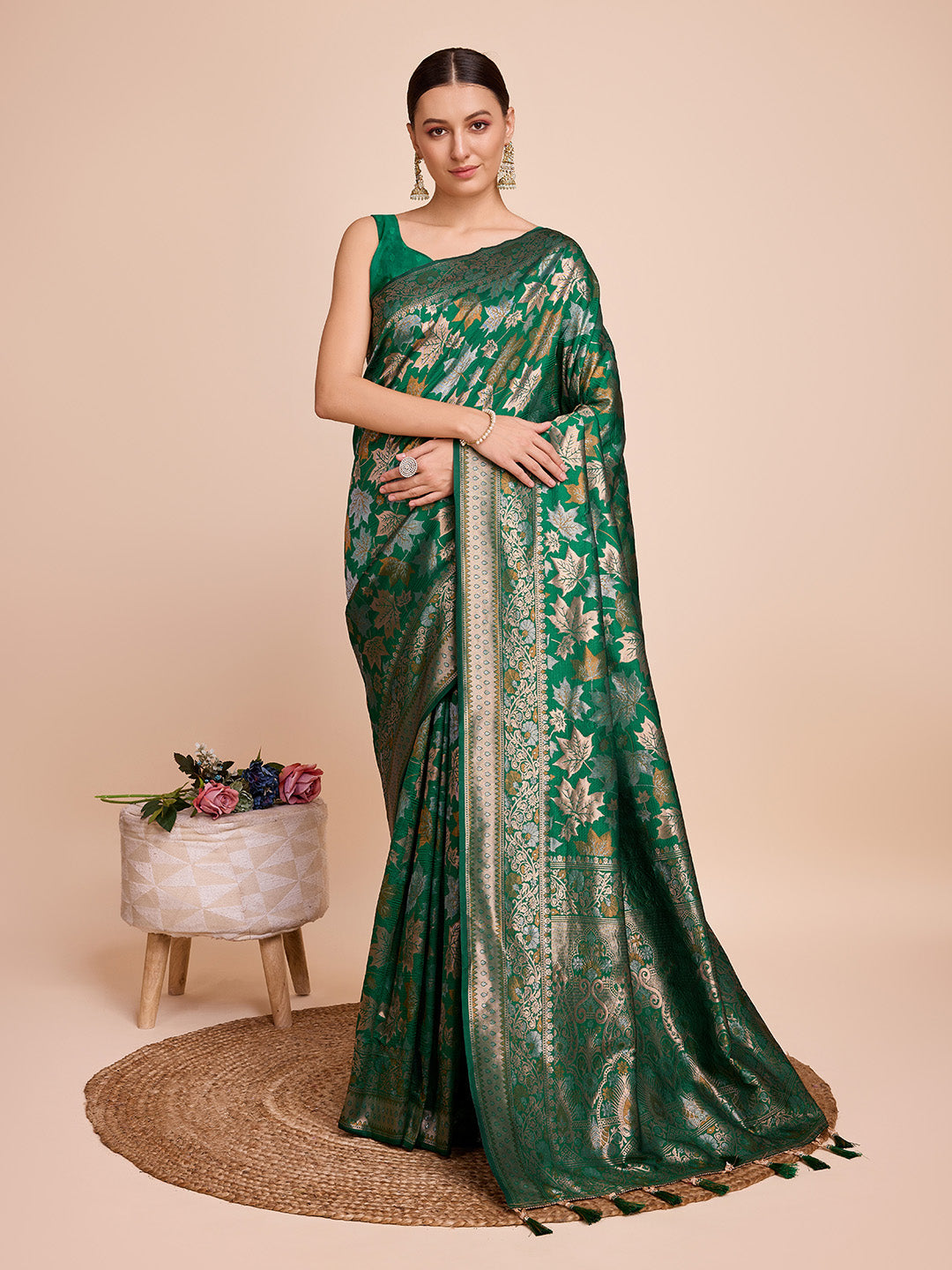SARVADA SOFT SILK COPPER ZARI WEAVING SILK SAREE