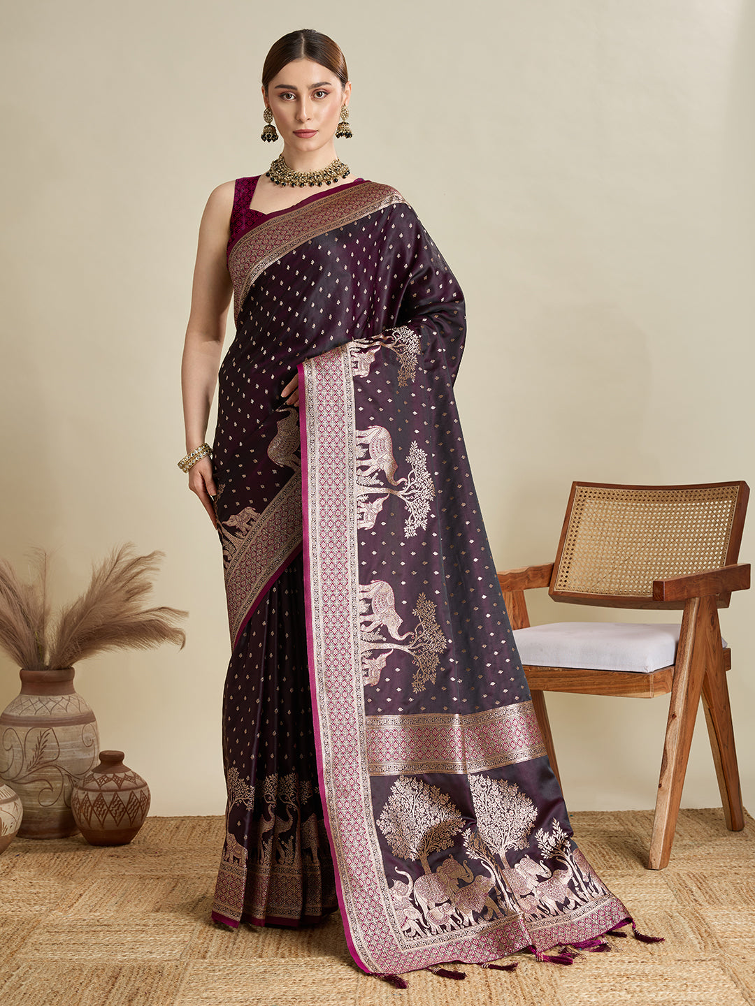 SAIMA ZARI SILK BLEND BANARSI SAREE