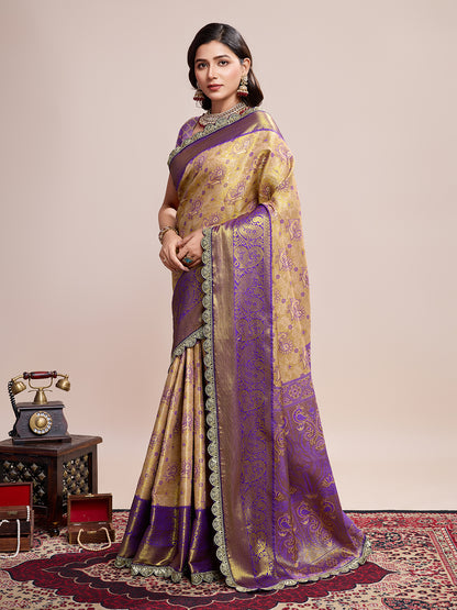 MUNIR WOVEN KANJIVARAM ZARI SILK SAREE