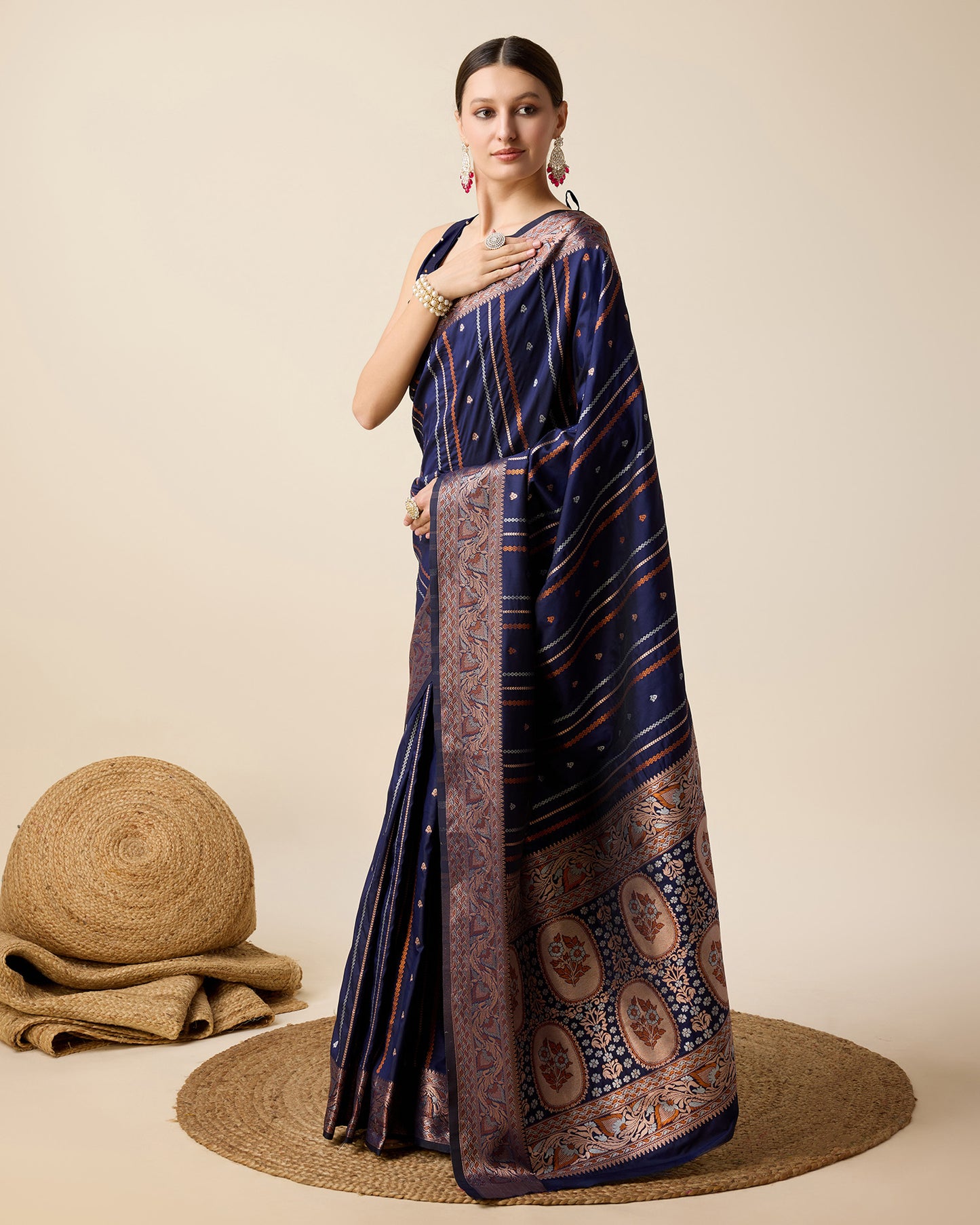 KAVYA WOMEN PARTY WEAR JARI WEAVING WORKED BANARSI SILK SAREE