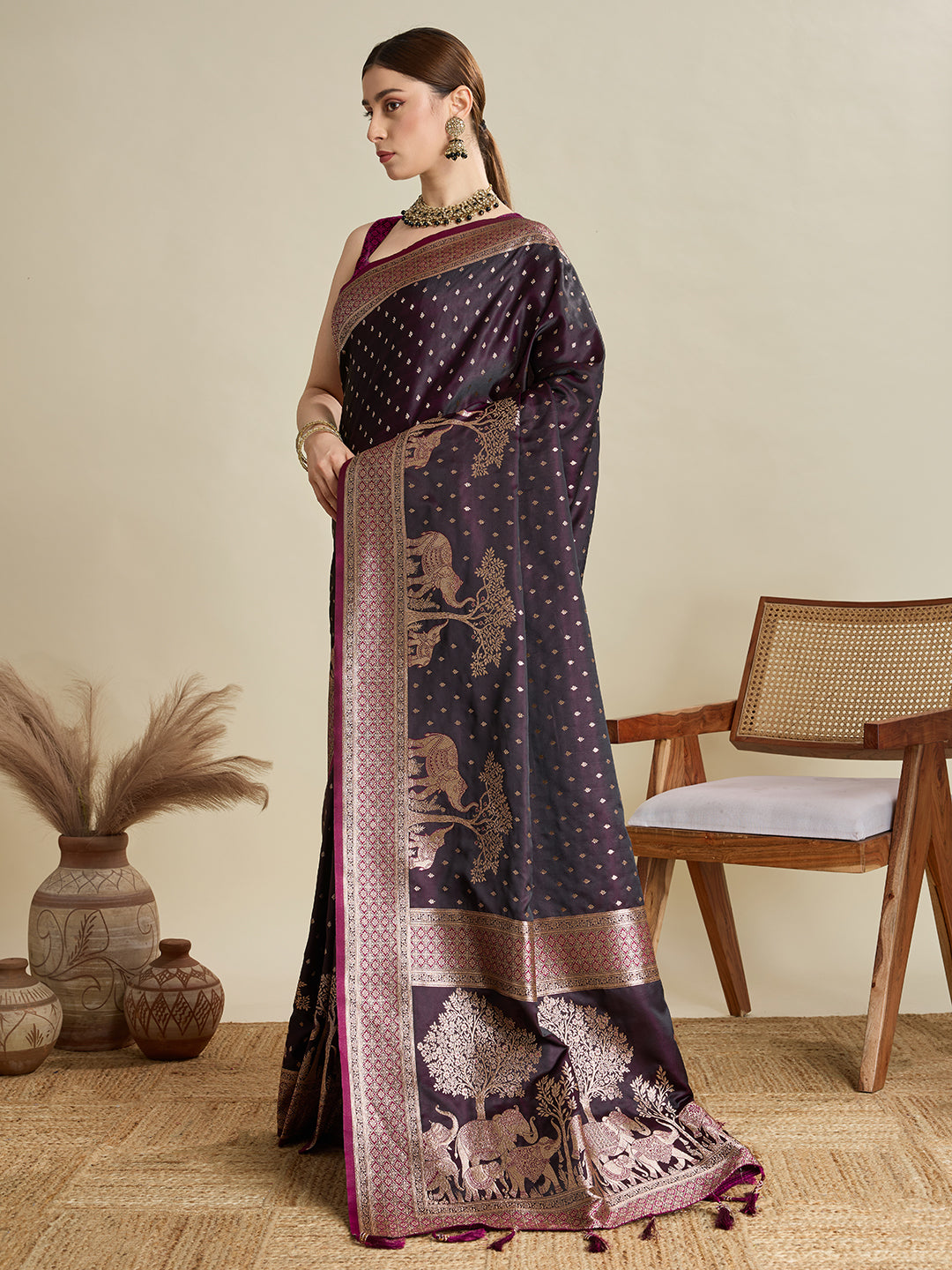 SAIMA ZARI SILK BLEND BANARSI SAREE