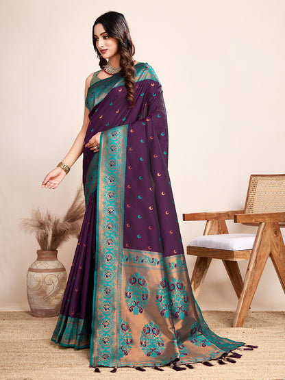 MANNU WOVEN JACQUARD SILK BANARSI SAREE