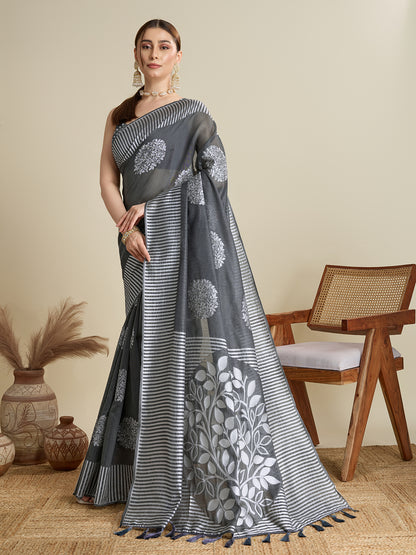 ETHNIC MOTIFS SILK BLEND SAREE