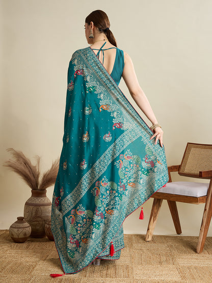 KAVYA LIGHTWEIGHT COTTON SILK SAREE WITH DELICATE PAISLEY PRINTS