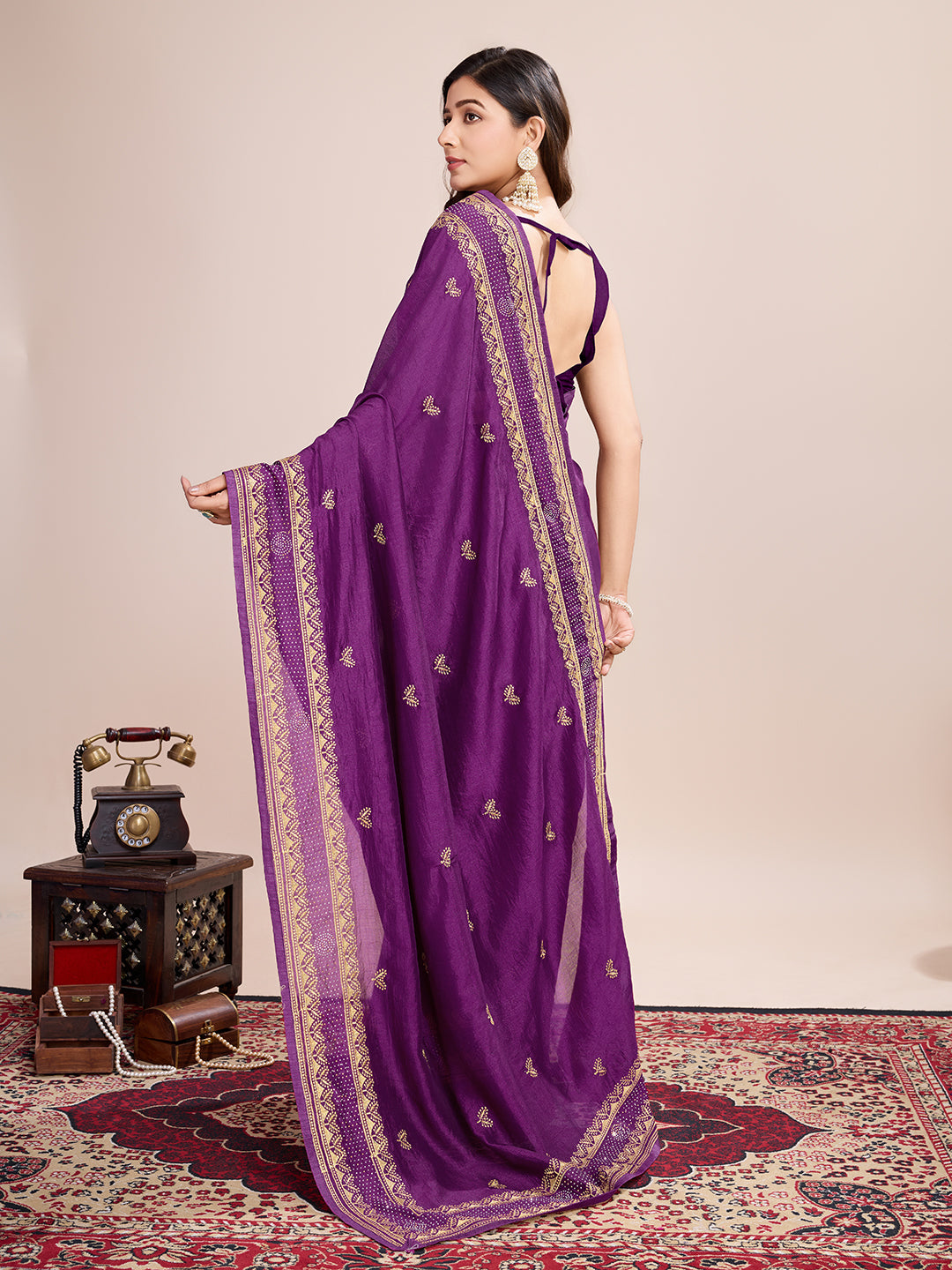 VICHITRA SOFT SILK SAREE WITH INTRICATE EMBROIDERY
