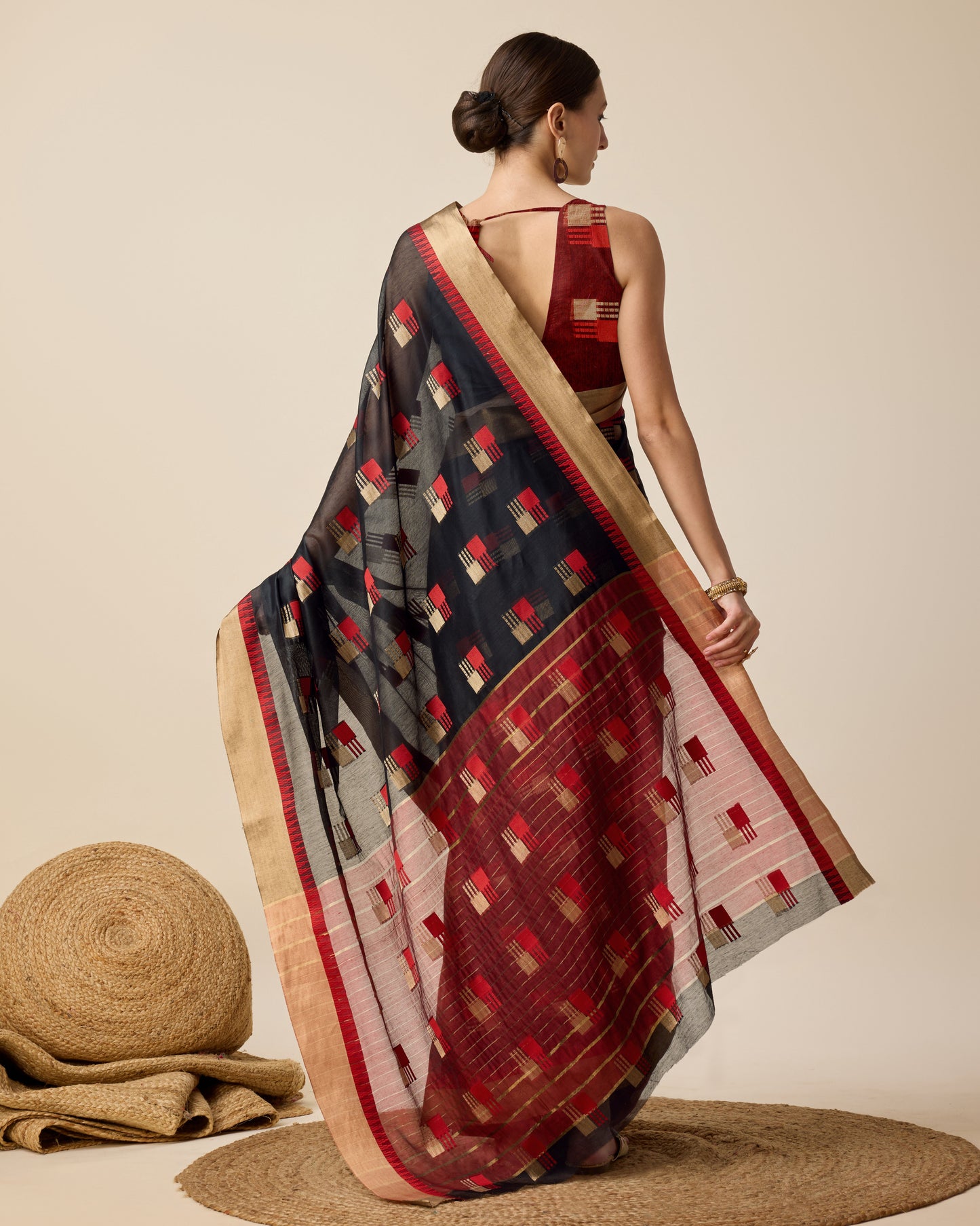 SWARA WOVEN DESIGN MOTIFS ZARI SILK COTTON SAREE