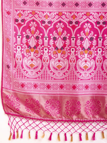 BANARASI PURE SILK  MINA KARI SAREE WEAVED & RICH PALLU