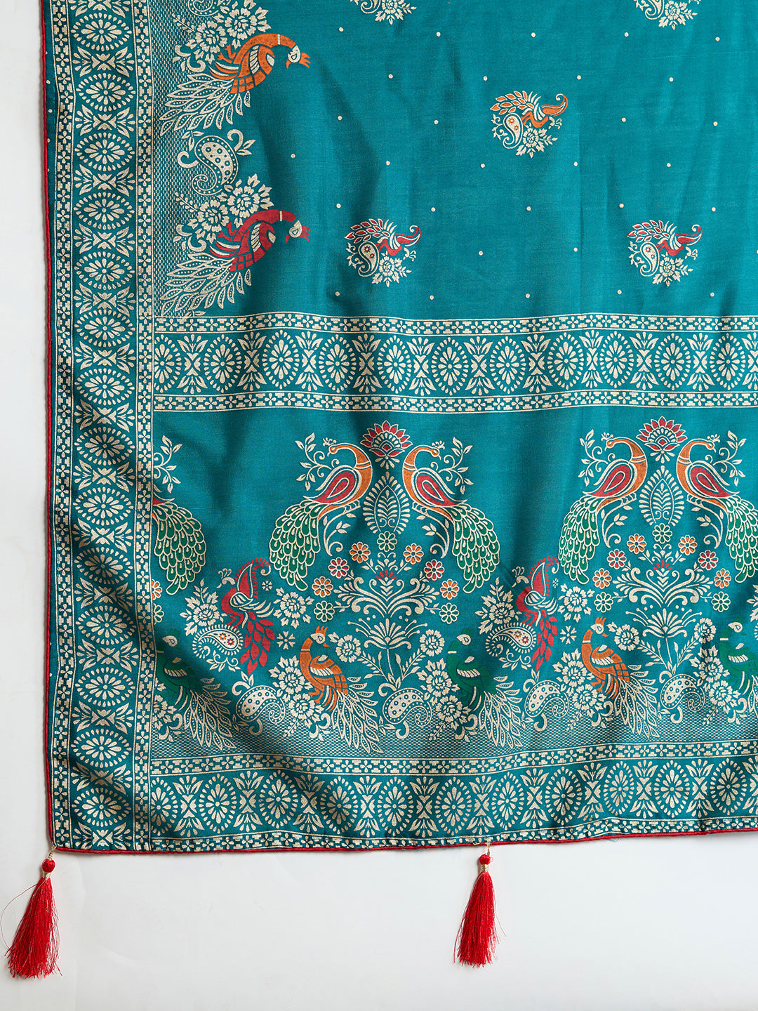 KAVYA LIGHTWEIGHT COTTON SILK SAREE WITH DELICATE PAISLEY PRINTS