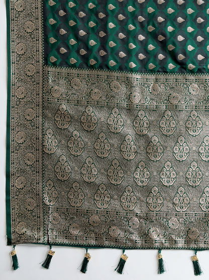BANARSI STYLE LEELIPEERI WOVEN DESIGN ZARI SILK COTTON SAREE