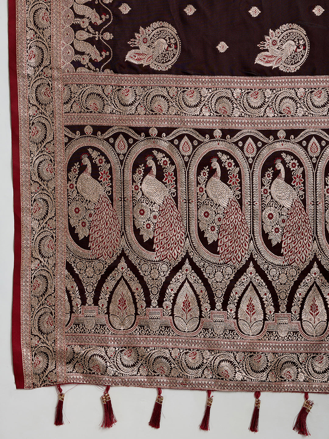 KAVYA BLUE SATIN SILK ZARI WOVEN SAREE