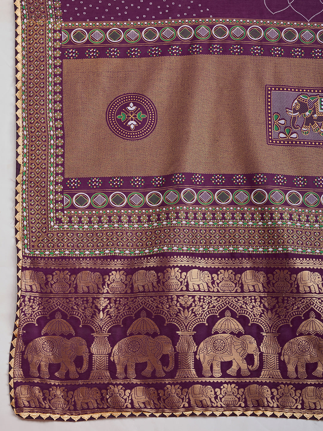 SATRANI WOMEN'S BANDHANI COTTON SAREE