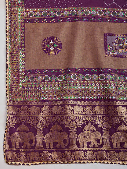 SATRANI WOMEN'S BANDHANI COTTON SAREE