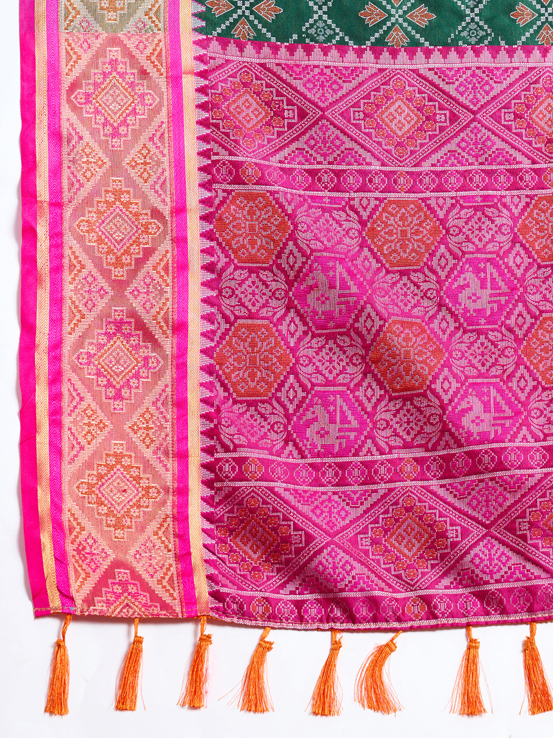 SATRANI NAVY PRINTED SAREE WITH UNSTITCHED BLOUSE