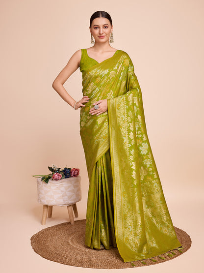 SARVADA SOFT SILK COPPER ZARI WEAVING SILK SAREE