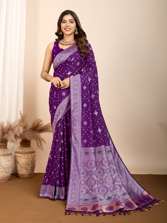 LATEST JACQUARD GOLD ZARI WOVEN LITCHI SILK BANARSI SAREE