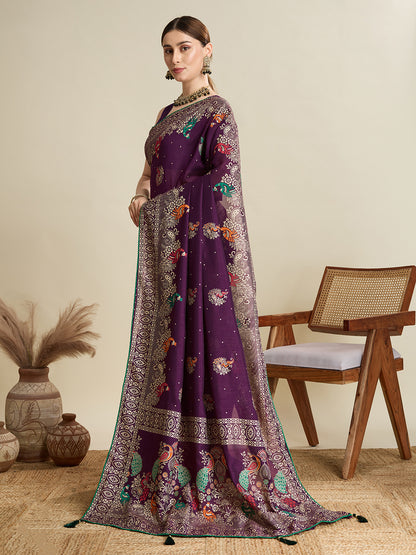 KAVYA LIGHTWEIGHT COTTON SILK SAREE WITH DELICATE PAISLEY PRINTS