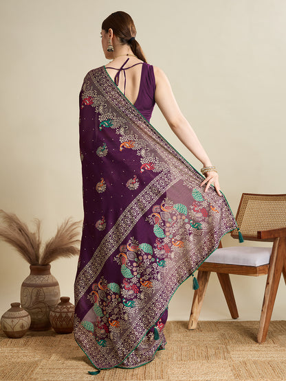 KAVYA LIGHTWEIGHT COTTON SILK SAREE WITH DELICATE PAISLEY PRINTS