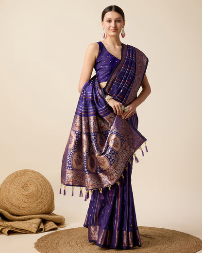 KAVYA WOMEN PARTY WEAR JARI WEAVING WORKED BANARSI SILK SAREE