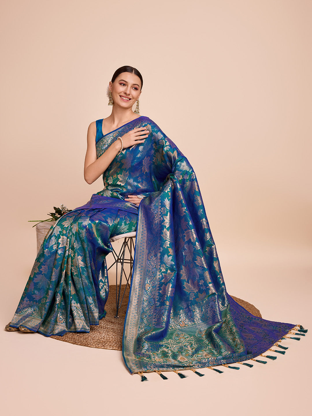 SARVADA SOFT SILK COPPER ZARI WEAVING SILK SAREE