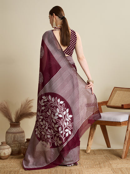 ETHNIC MOTIFS SILK BLEND SAREE